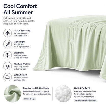 Somvelle™ Cooling Breeze Quilt – Lightweight Summer Cooling Comforter for Hot Sleepers