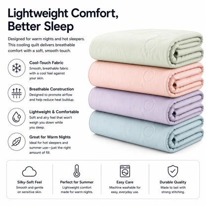 Somvelle™ Cooling Breeze Quilt – Lightweight Summer Cooling Comforter for Hot Sleepers